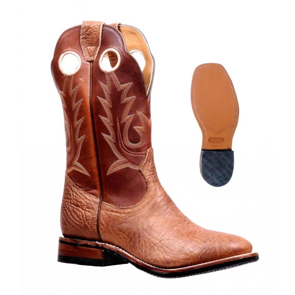 NEW BOULET BOOTS men's bullhide organza boot in cognac/orange